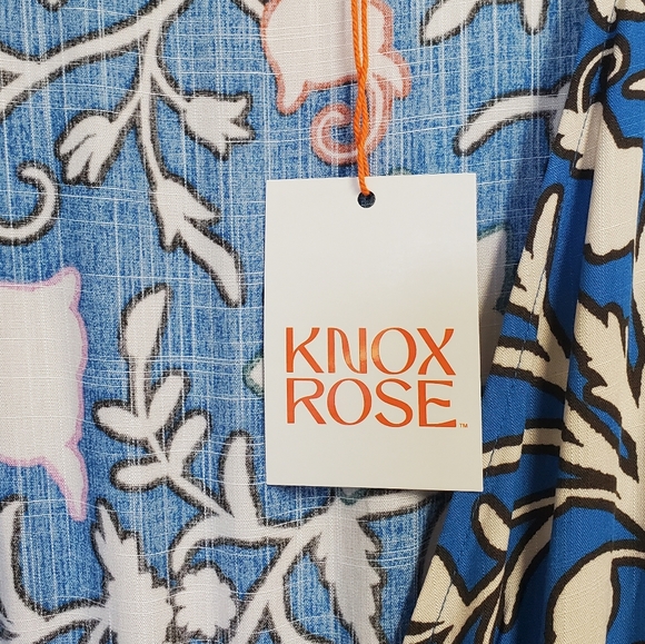 NWT Knox Rose Women's Wrap Front Dress Blue/Floral Size 2X - Picture 13 of 16